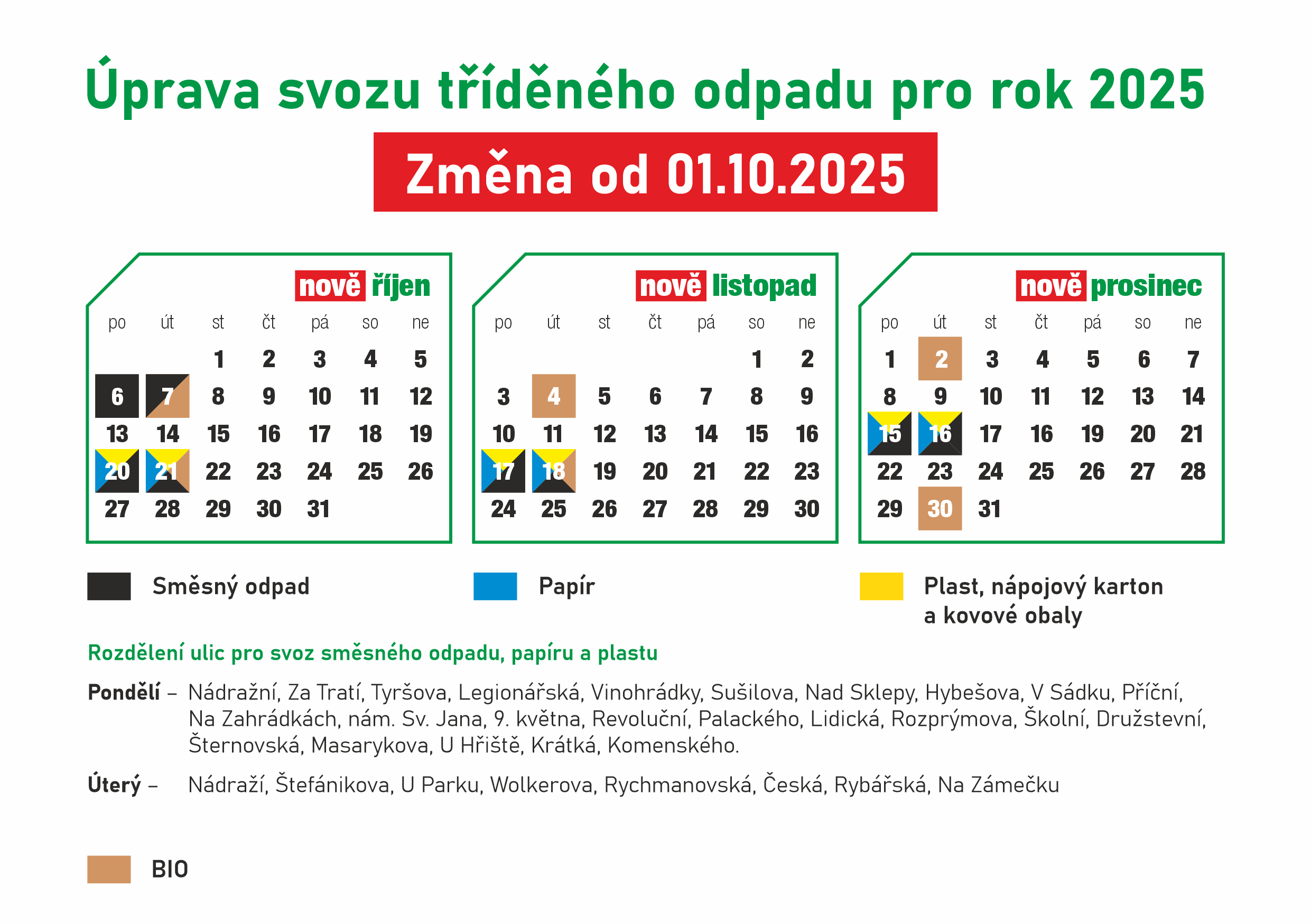 svoz - rodinné domy